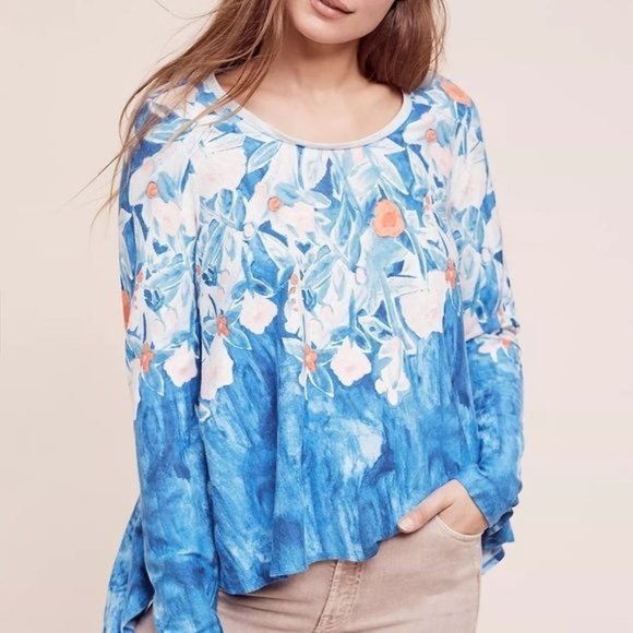 Anthropologie Blue Meadow Rue Top -- Medium - Picture 6 of 7